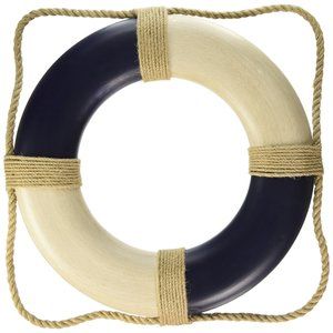 Hampton Nautical Decorative Antique Lifering, 10", Blue🦖